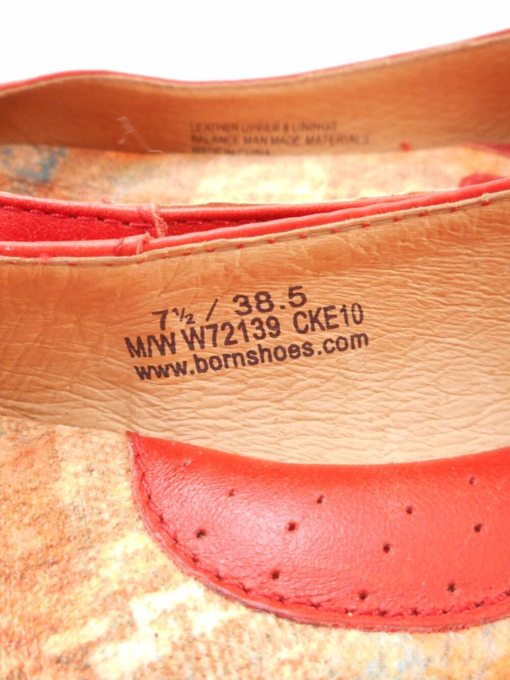 Born Women's Size 7.5 M/W Shoes Red-Orange Leather Flower Slip On Flats - Picture 3 of 10